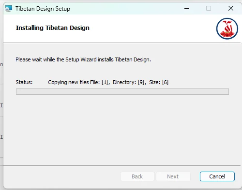 Setup wizard installing progress screen